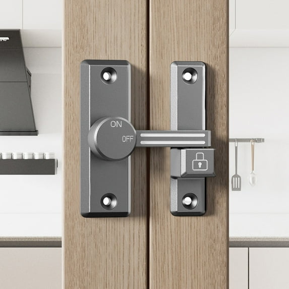 OugPiStiyk Sliding Door Lock - Flip Latch Lock 90/180 Degree Left/Right-Opening Sliding/Swinging Door Lock, Adjustable Lock for Home Security Gate Barn Garage Garden Fence Shed Window French Door