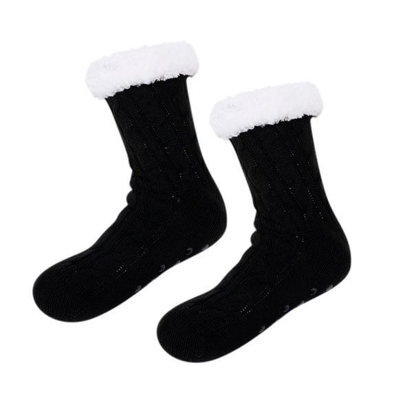 OugPiStiyk Womens Winter Super Soft Warm Cozy Fuzzy Fleece-Lined with Grippers Slipper Socks, Health & Beauty Care Products