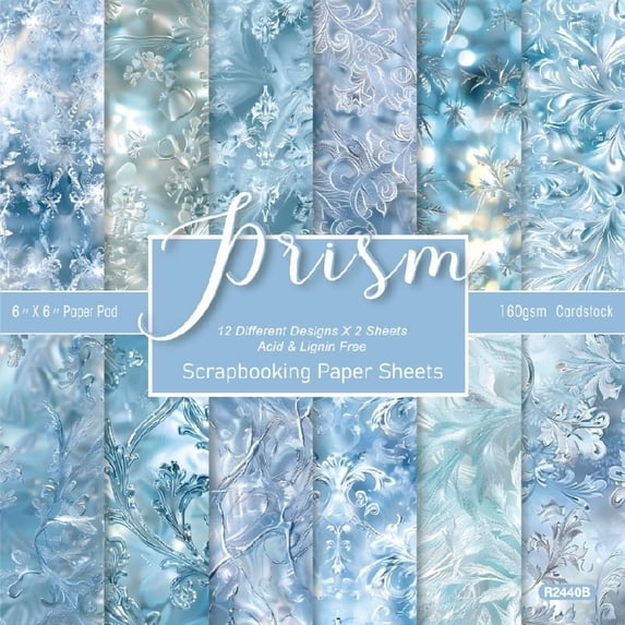 Ouginx 24 Sheets Frosted Floral Scrapbook Paper, 6'' x 6'' Decoupage ...