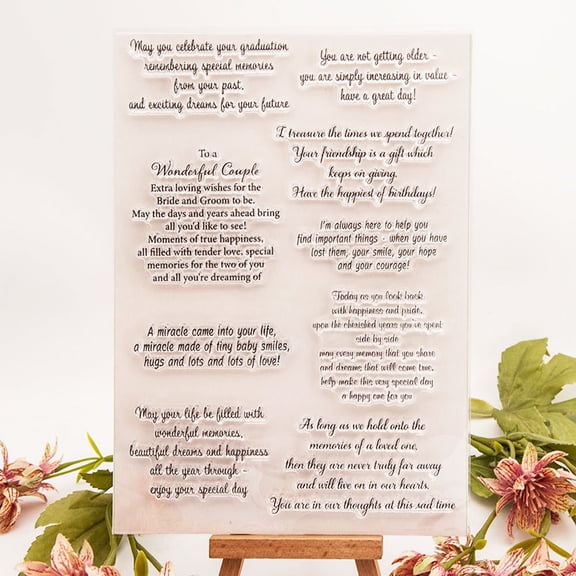 Ouginx 5.9 by 7.9 Inch School Graduation Letters Clear Stamps for Card Making Scrapbooking Arts Crafts Decoration