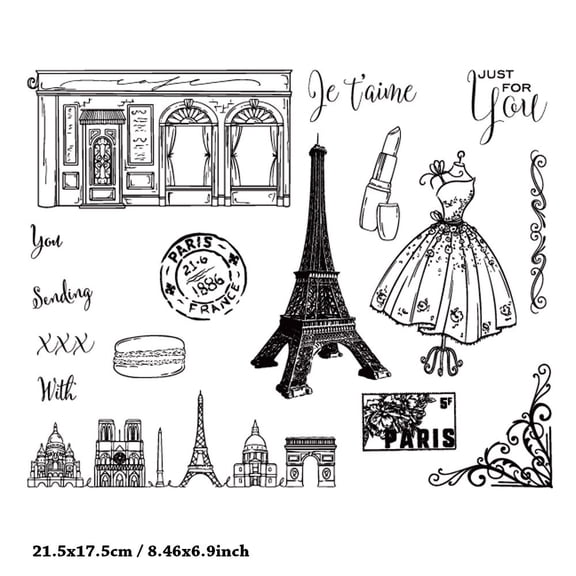 Ouginx Classical Paris Silicone Clear Seal Stamp DIY Scrapbooking Embossing Photo Album Decorative Paper Card Craft