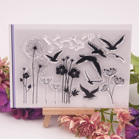 Ouginx Clear Stamps, Dandelion Goose Rubber Stamp for Scrapbooking and Card Making Supplies