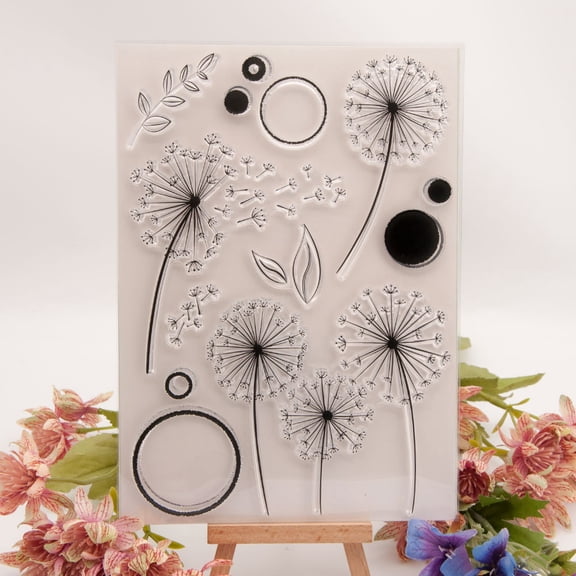 Ouginx Clear Stamps, Dandelion Rubber Stamp for Scrapbooking and Card Making Supplies