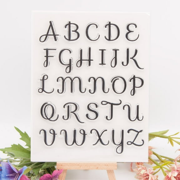 Ouginx Clear Stamps, Large Letters Rubber Stamp for Scrapbooking and Card Making Supplies