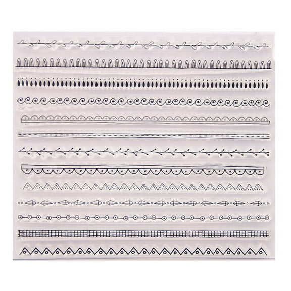Ouginx Clear Stamps, Straight Lines Set Rubber Stamp for Scrapbooking and Card Making Supplies
