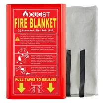 Ougist Fire Blanket, Silicone Coated Fiberglass, 40" x 40", 1-Pack, Safety Blanket for Home and Kitchen