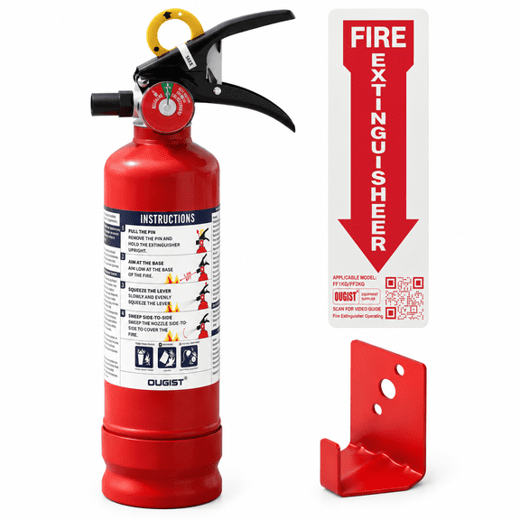 Ougist 2.5 Lb ABC Fire Extinguisher for Home , 1-A:10-B:C, with Wall Mount Bracket