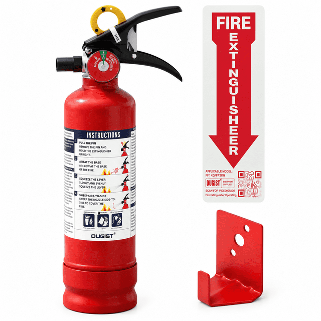 Sticker Ohs Ougist 2.5 Lb ABC Fire Extinguisher for Home , 1-A:10-B:C, with Wall ...