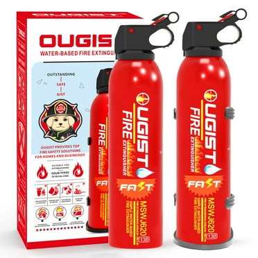 Ougist 2 Pcs Fire Extinguisher with Mount 620ML Water-Based 4 in 1 Portable Car Extinguishers Spray for The Home
