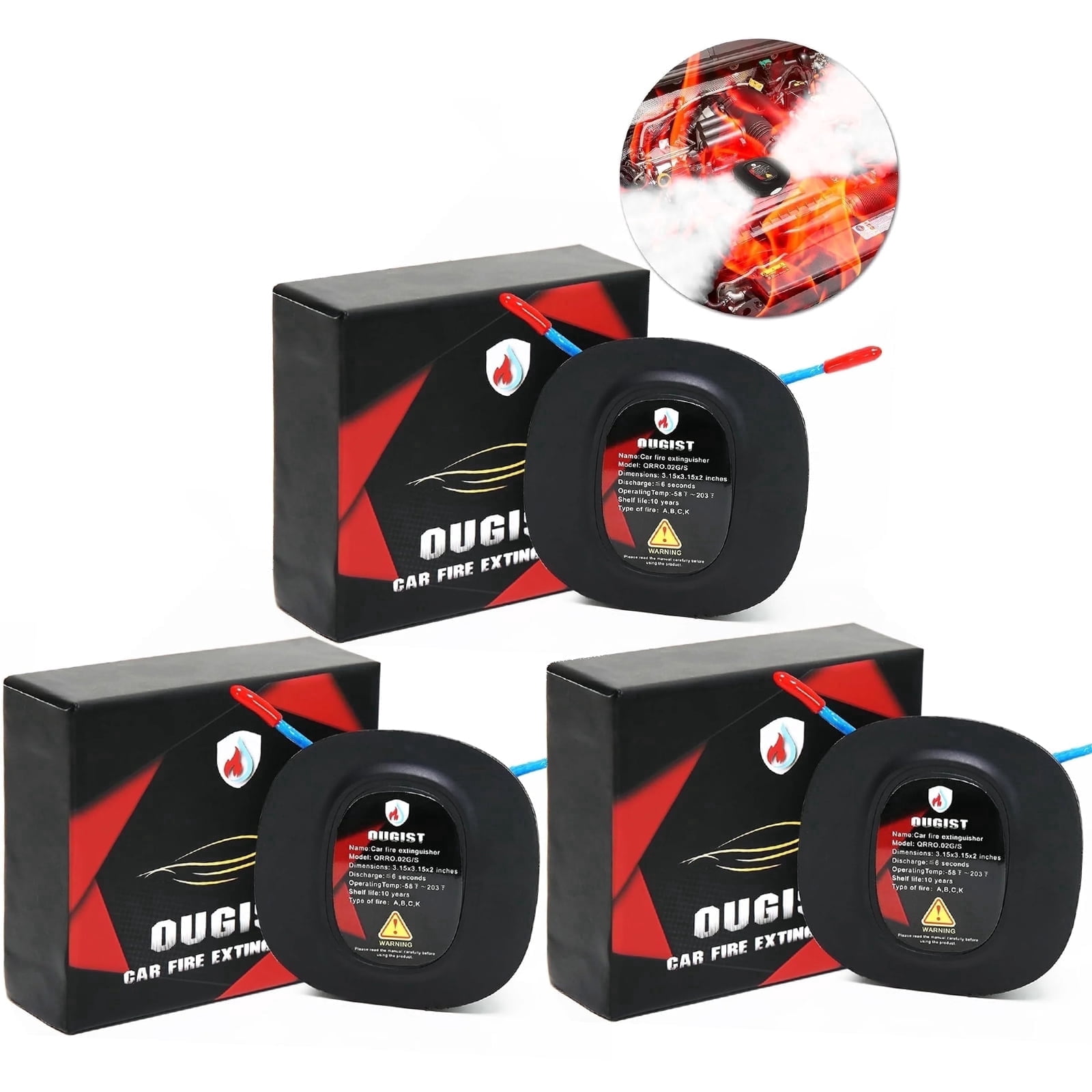 Automatic Aerosol Fire Suppression Device, Small Self-Activating Fire Extinguisher for Car, Truck, SUV, RV, Boat, Electrical Panel, Battery Box & Engine Compartment, Maintenance-Free Fire Safety Prot