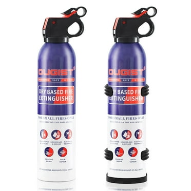 Ougist 600g Dry Powder Fire Extinguisher with Wall Bracket - 2 Pack for Home/Vehicle 1A:10B:C:K