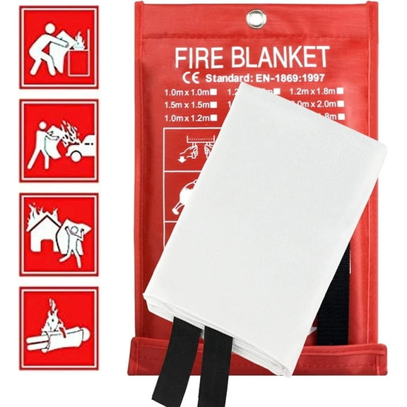 "Ougist Fire Blanket, 40""x40"", Safety Fiberglass Fabric for Kitchen, Home, Camping, Car Emergencies"