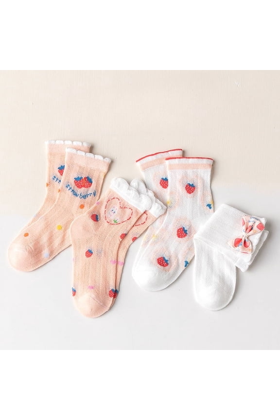 1-12 Years Girls Socks Toddlers Ruffle Socks Girl's Dress Socks Baby Summer Socks Solid Socks 4 Pack for Baby Kids