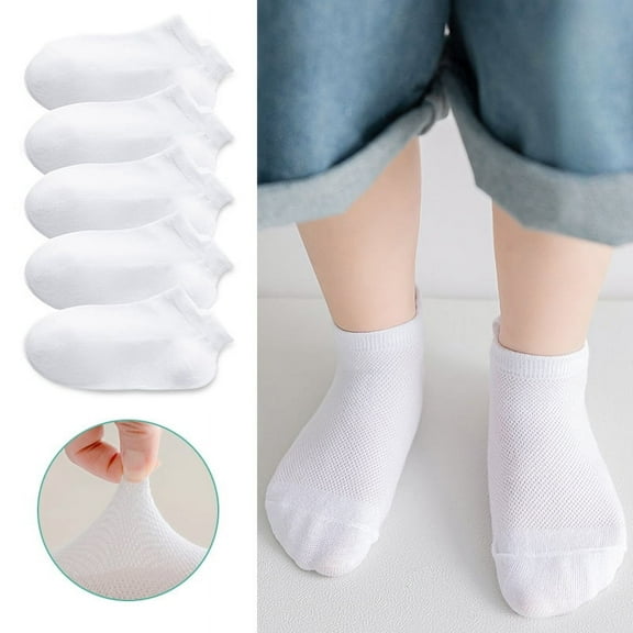 Ougyinr 1-12 Years Toddler Baby Socks Short Socks Thin Socks Kids Socks Cotton Socks Breathable Socks Cartoon Socks for Boys Girls 5 Pack