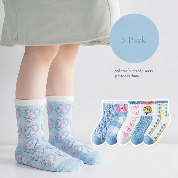 Ougyinr 1-12 Years Toddler Baby Socks Short Socks Thin Socks Kids Socks Cotton Socks Breathable Socks Cartoon Socks for Boys Girls 5 Pack