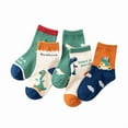 thumbnail image 1 of Ougyinr 5 Pack Kids Girls Boys Socks  Baby Toddler Socks Breathable Socks Cute Dinosaur Cartoon Socks Children Socks for 1-12 Years, 1 of 8