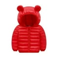 thumbnail image 1 of Ougyinr 6M-5Y Baby Boys Girls Winter Coats Toddler Bear Hoods Down Jacket Infant Kids Light Puffer Padded Outwear, 1 of 9