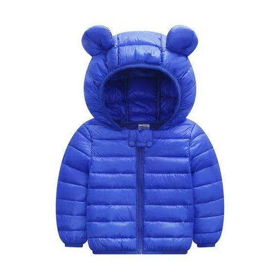 Ougyinr 6M-5Y Baby Boys Girls Winter Coats Toddler Bear Hoods Down Jacket Infant Kids Light Puffer Padded Outwear