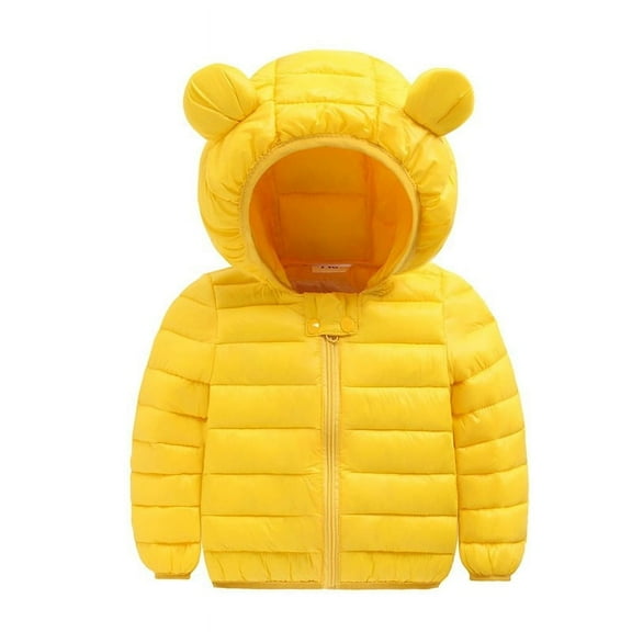 Ougyinr 6M-5Y Baby Boys Girls Winter Coats Toddler Bear Hoods Down Jacket Infant Kids Light Puffer Padded Outwear