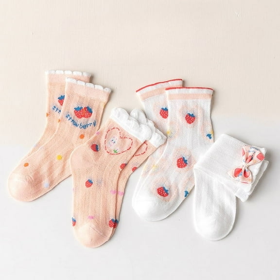 Ougyinr Baby Kids Girls Socks 1-12 Years Toddlers Ruffle Socks Girl's Dress Socks Baby Summer Socks Solid Socks 4 Pack