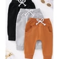 thumbnail image 1 of Ougyinr Baby Toddler Boys Cotton Jogger Sweatpants Pants  Cotton Pants With Pockets Multipacks Long Pants for 3m-3T, 1 of 9