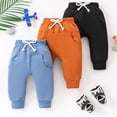 thumbnail image 1 of Ougyinr Baby Toddler Boys Cotton Jogger Sweatpants Pants  Cotton Pants With Pockets Multipacks Long Pants for 3m-3T, 1 of 8