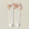 thumbnail image 1 of Ougyinr Kids Baby Girls Knee High Socks Toddler Bow Mesh Long Stockings Spring/Summer Socks, 1 of 9