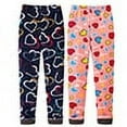 thumbnail image 1 of Ougyinr Kids Baby Girls Leggings Fleece Tights Stretchy Footless Thick  Printing Skinny Trousers Teenage Child 2 Pack Legging Pants 3-11 Years, 1 of 10