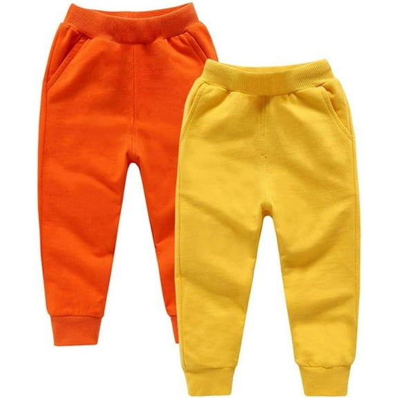 Ougyinr Kids Baby Sweatpants for Boys Girls Casual Jogger Pants Cotton Color Pants Toddler Athletic Trousers With Pockets