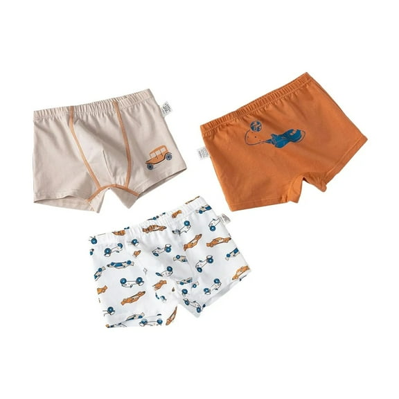 Ougyinr Kids Boxer Brief Underwear for Boys Girls,4-11 Years Boxer Briefs Panties Cartoon Boxer Underwear Cotton Briefs Breathable (4 Pack/3 Pack)