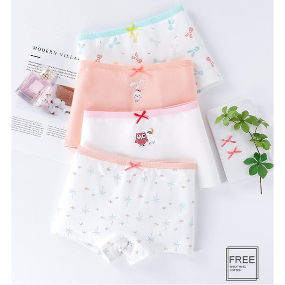 Ougyinr Kids Girls Boxer Briefs Shorts Toddler Cotton Underwear Soft Underwear Girls Boyshort Panties 3-11 Years (4 Pack/2 Pack)