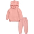 thumbnail image 1 of Ougyinr Kids Toddler 2Pcs Fleece Sweatsuit Set Youth Pullover Hooded Tracksuit for Boys Girls Sweatshirt + Pants Toddler Outfits Set for 24M-13Y, 1 of 1