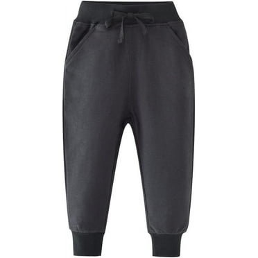 Ougyinr Kids Toddler Jogger Pants Sweatpants for Boys Casual Pants Little Boys Drawstring Elastic Solid Cotton Casual Sweatpants for 2-7Y