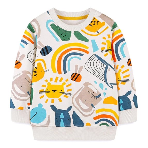 Ougyinr Kids Toddler Sweatshirt Boys,1-7Y Baby Long Sleeve Autumn Winter Pullover Crewneck Cotton Sweaters