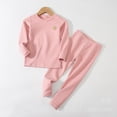 thumbnail image 1 of Ougyinr Kids Toddler Thermal Underwear Set for Boys Girls Autumn Soft 2Pcs Long Johns Sets Stripes Winter Thermal Top and Bottom Set for 2-14 Years Old, 1 of 9