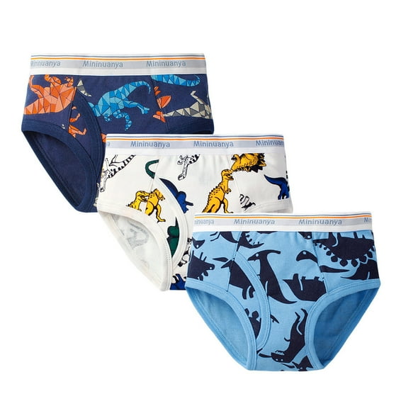 Ougyinr Little Boys Boxer Briefs Toddler Kids Boys Soft Underwear Soft Cotton Undies for 2-8Y (Pack of 3)