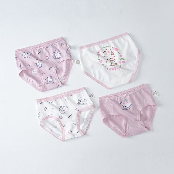 Ougyinr Little Girl Underwear Briefs Toddler Panties Big Kids Undies Cartoon Soft Cotton Panties