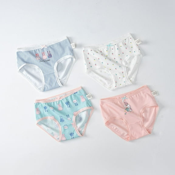 Ougyinr Little Girl Underwear Briefs Toddler Panties Big Kids Undies Cartoon Soft Cotton Panties