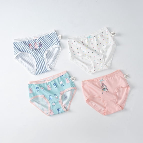 Ougyinr Little Girl Underwear Briefs Toddler Panties Big Kids Undies Cartoon Soft Cotton Panties