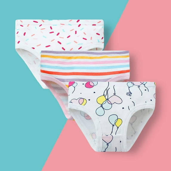 Ougyinr Little Girls Briefs Toddler Kids Girls Underwear Soft Cotton Undies Shorts Set (Pack of 3)