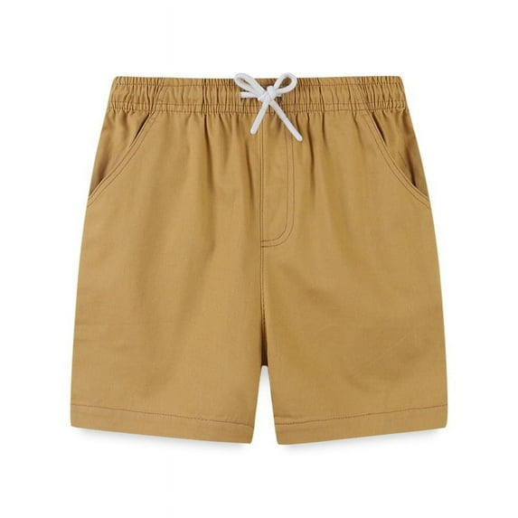 Ougyinr Littler Boys Shorts Kids Toddler Boys Summer Cotton Shorts with Drawstring Casual Elastic Waist Shorts with Pocket
