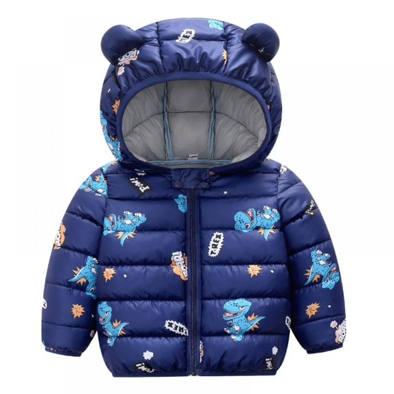 Ougyinr Toddler Baby Boys Girls Winter Coats Kids Warm Hoods Light Puffer Down Jacket Outwear Newborn Cute Outfits for 1-5 Years