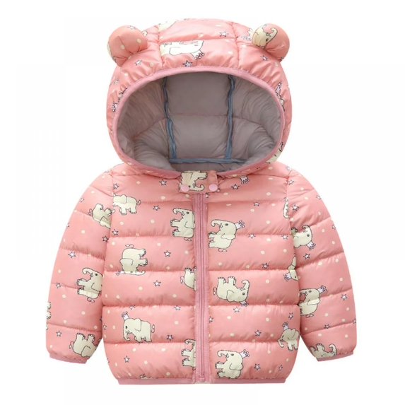 Ougyinr Toddler Baby Boys Girls Winter Coats Kids Warm Hoods Light Puffer Down Jacket Outwear Newborn Cute Outfits for 1-5 Years