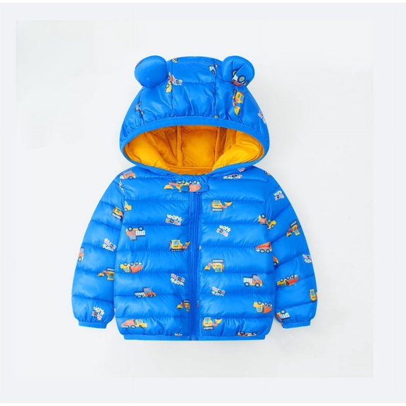Ougyinr Toddler Baby Boys Girls Winter Coats Kids Warm Hoods Light Puffer Down Jacket Outwear Newborn Cute Outfits for 1-5 Years