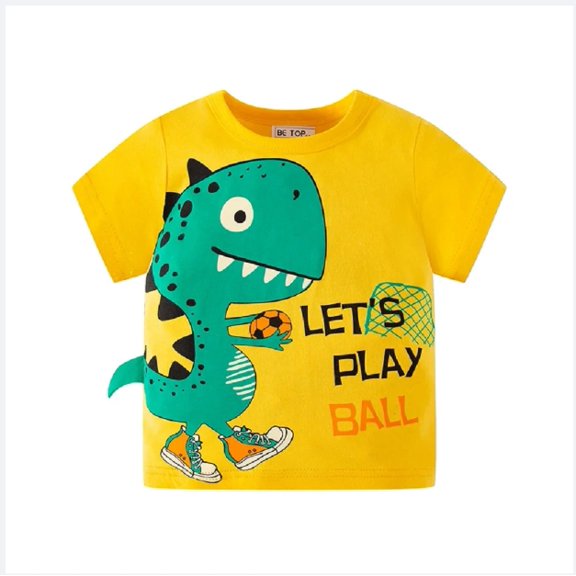 Ougyinr Toddler Baby T Shirt Summer T Short Sleeve Tees for Boys,Kids Dinosaur Printed Tees Soft Breathable Shirt Tops (1-6 Years)