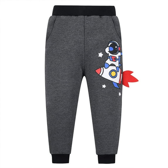 Ougyinr Toddler Boys Sweatpants Kids Sport Jogger Cotton Casual Active Playwear Elastic Cartoon Sweats Pants for 2-7T