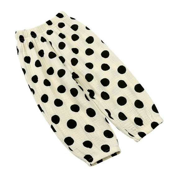 Ougyinr Toddler Kids Baby Boys Girls Trousers Cotton Linen Elastic Basic Long Pants Bloomers Casual Joggers Printing 1-8Y