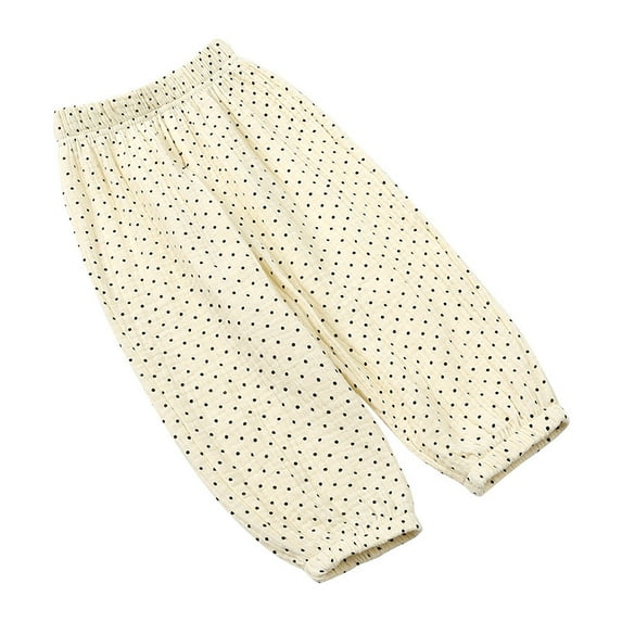Ougyinr Toddler Kids Baby Boys Girls Trousers Cotton Linen Elastic Basic Long Pants Bloomers Casual Joggers Printing 1-8Y