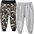 thumbnail image 1 of Ougyinr Toddler  Kids Boys Sweatpants Baby Sport Jogger Pants Cotton Active Pants Child Casual Pants Multipack 1-7T, 1 of 6