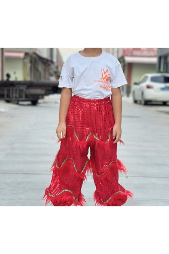 Toddler Kids Pants for Boys Girls,Lion Dance Pants Lion Dance Performance Pants,Lion Performance Costumes